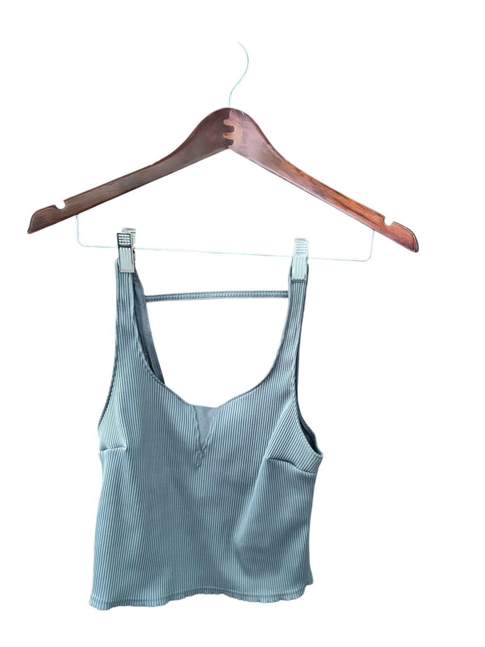 FP Movement Ribbed Crop Tank Gray | Built-In Bra Athleisure
